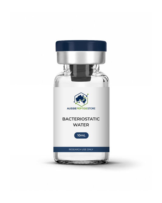 Bacteriostatic water 10mL sterile research diluent vial from Aussie Peptide Store, Australia