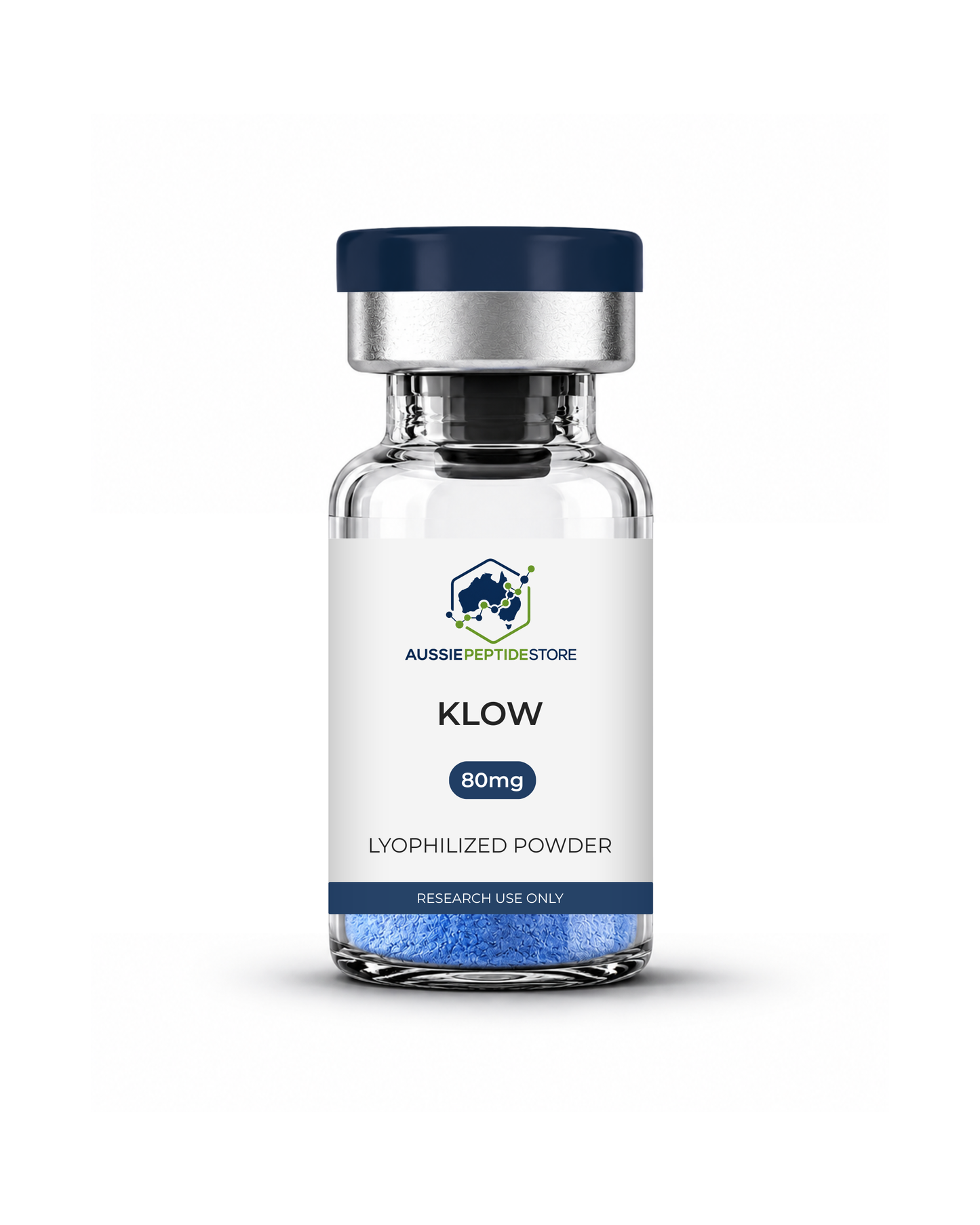KLOW peptide blend 80mg lyophilised research vial from Aussie Peptide Store, COA verified, Australia